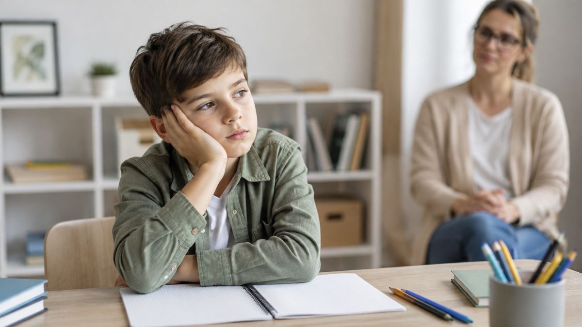 ADHD-ra utaló figyelmi nehézségekkel küzdő gyermek tanulás közben